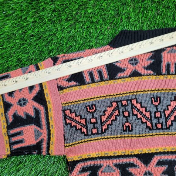 Vintage Tribal Sweater Womens S/M 18x25 USA - Picture 3 of 10